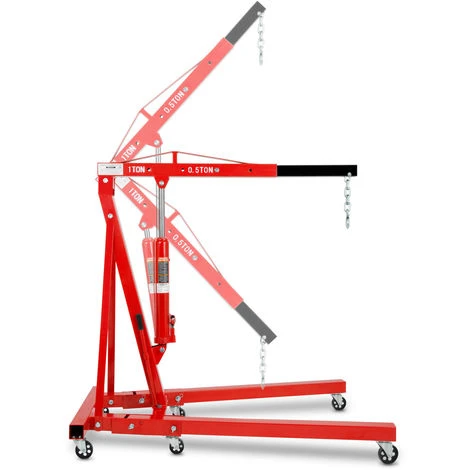 EBERTH Motorkran Werkstattkran Ladekran Mit 1000kg Maximalleistung, Hydraulischer Kran Für Die Werkstatt Mit 4-fach Verstellbarem Kranausleger 1050-1590mm, Einfach Klappbar, 6 Robuste Lenkrollen 5 EBERTH Motorkran Werkstattkran Ladekran Mit 1000kg Maximalleistung, Hydraulischer Kran Für Die Werkstatt Mit 4-fach Verstellbarem Kranausleger 1050-1590mm, Einfach Klappbar, 6 Robuste Lenkrollen – Bild 3