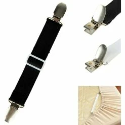 ECHOO 4 Stück Blattbefestiger, Sicai Verstellbare Bettlakenhalter Fasteners Hosenträger Straps Greifer Clips Schwarz -Seilwinden Sales 43450821 5