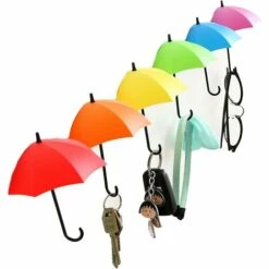 ECHOO SchöN Regenschirm Haken,30 Stk Klebehaken Zum Aufhängen Regenschirm,Wasserdichte Kunststoff Selbstklebend Regenschirm Wandhaken,Schlüsselhaken,Multifunktional Und Langlebig,Für Küche, Bad,Wohnzimmer