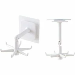 ECHOO 4 Stück Drehbarer Aufbewahrungshaken,360° Drehbare Klapphaken,Küchen Haken,Selbstklebender,Wasserdicht,Stanzfrei,für Küche,Badezimmer,Bürobedarf,Hause ,7*7*2.5cm(Schwarz/Weiß) -Seilwinden Sales 43453211 3