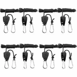 ILOVEMILAN 1/8 Zoll Verstellbare Ratschenaufhänger Verstellbares Hakenseil Ratschengurt 0,3 Cm Seil Heavy Duty Seilratsche Verstellbar, Jedes Paar Hält 68 Kg 8 Stück （Metall Innenrad）