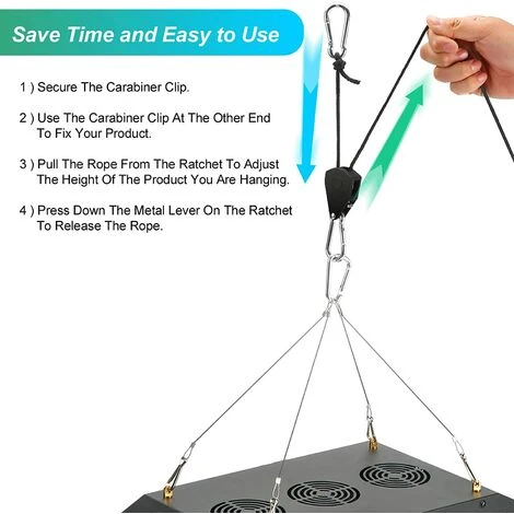 ILOVEMILAN 1/8 Zoll Verstellbare Ratschenaufhänger Verstellbares Hakenseil Ratschengurt 0,3 Cm Seil Heavy Duty Seilratsche Verstellbar, Jedes Paar Hält 68 Kg 8 Stück (Metall Innenrad) 6 ILOVEMILAN 1/8 Zoll Verstellbare Ratschenaufhänger Verstellbares Hakenseil Ratschengurt 0,3 Cm Seil Heavy Duty Seilratsche Verstellbar, Jedes Paar Hält 68 Kg 8 Stück (Metall Innenrad) – Bild 4