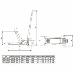 Bahco Wagenheber BH13000 3 T Tonnen Hydraulischer Rangierwagenheber Doppelkolben -Seilwinden Sales 43863319 3