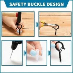 BRIDAY 2,2 Zoll Haken 304 Edelstahl Schraubhaken Deckenhaken Metall Wandbehang (Schwarz, 12 Stück) -Seilwinden Sales 45293738 4