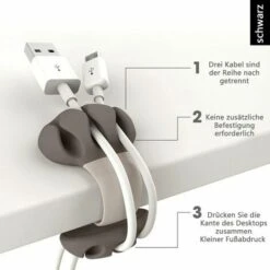 Kueatily Kabelbinder, 5 Stück Kabelhalter, Nicht Klebender Drahthalter, Kabelhalter Für Das Kabelmanagement Im Büro Und Zu Hause, Grauer Maus-Kabelhalter -Seilwinden Sales 46481167 3