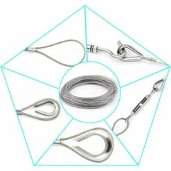 Kueatily 30 M PVC-beschichteter Hochleistungs-Edelstahl-Gartenzaun-Satz, Zugbolzen-Ösenschraube, Drahtspanner Und Haken -Seilwinden Sales 46482445 3