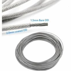 Kueatily 30 M PVC-beschichteter Hochleistungs-Edelstahl-Gartenzaun-Satz, Zugbolzen-Ösenschraube, Drahtspanner Und Haken -Seilwinden Sales 46482445 4