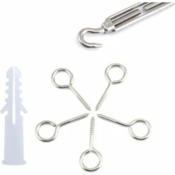 Kueatily 30 M PVC-beschichteter Hochleistungs-Edelstahl-Gartenzaun-Satz, Zugbolzen-Ösenschraube, Drahtspanner Und Haken -Seilwinden Sales 46482445 5