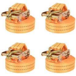 LONGZIMING Ratschen-Spanngurte 4 Stk. 1 Tonne 6m×38mm Orange
