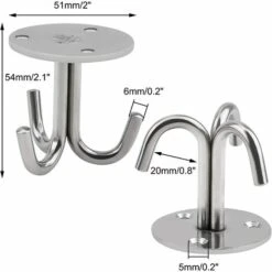 ECHOO 4er-Pack Edelstahl-Dreizinken-Deckenhaken Schwerlast-Deckenhaken -Seilwinden Sales 48591019 2