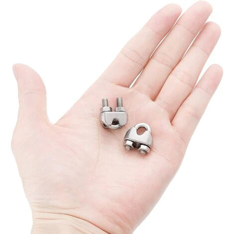 ECHOO 12 Stück Edelstahl-Seilklemme 3 Mm Verzinkt Metall-Seilklemme Bogenförmige Seilklemme Metallseil Edelstahl-Clips Bogenförmige Klemme Stahlseilklemme Zum Fixieren Von Kabeln Und Seilen 7 ECHOO 12 Stück Edelstahl-Seilklemme 3 Mm Verzinkt Metall-Seilklemme Bogenförmige Seilklemme Metallseil Edelstahl-Clips Bogenförmige Klemme Stahlseilklemme Zum Fixieren Von Kabeln Und Seilen – Bild 5
