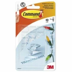 3M COMMAND 17026CLR DEKO-CLIP (ABLÖSBAR, KUNSTSTOFF, GRÖßE XS) 20 CLIPS INKL. 24 STRIPS TRANSPARENT
