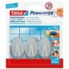 TESA POWERSTRIPS HAKEN SMALL OVAL - SELBSTKLEBENDER WANDHAKEN FÜR GLAS, KACHELN, HOLZ, KUNSTSTOFF UND ANDERE UNTERGRÜNDE - MATT- -Seilwinden Sales 49638020 1