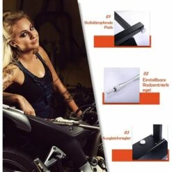 GOPLUS Montagestaender Für Motorrad, Motorradstaender Aus Stahl & Aluminium, Motorradwippe Mit Hoehenverstellbaren Fusspolstern, Radhalter Für Raeder Mit Durchmesser Bis Zu 80 Cm, Für Montage -Seilwinden Sales 50199125 3