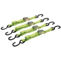 SILVERLINE 217585 SPANNGURT MIT S-HAKEN UND KLEMMSCHNALLE, 2 M X 25 MM, 4-TLG. SATZ 2 M X 25 MM