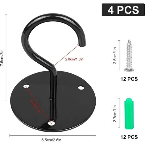 ECHOO 4 Stück Wandhalterung Deckenhaken, Metall Pflanzenhalter Eisen Wandhalterung Laternenaufhänger Zum Aufhängen Von Vogelhäuschen 4 ECHOO 4 Stück Wandhalterung Deckenhaken, Metall Pflanzenhalter Eisen Wandhalterung Laternenaufhänger Zum Aufhängen Von Vogelhäuschen – Bild 2