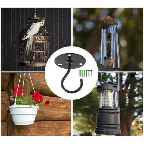 ECHOO 4 Stück Wandhalterung Deckenhaken, Metall Pflanzenhalter Eisen Wandhalterung Laternenaufhänger Zum Aufhängen Von Vogelhäuschen 6 ECHOO 4 Stück Wandhalterung Deckenhaken, Metall Pflanzenhalter Eisen Wandhalterung Laternenaufhänger Zum Aufhängen Von Vogelhäuschen – Bild 4