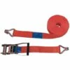 PETEX Ratschenspanngurt 2-teilig, 8 M, 50 Mm, 2000/4000 DaN Doppelspitzhaken, Ratsche 23 Cm, Rot