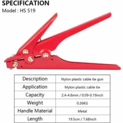 LANGRAY Kabelbinderpistole, Kabelbinderwerkzeug, Spann- Und Schneidwerkzeug Für Tischbinderpistolen Für Kunststoff-Nylon-Kabelbinder Oder -Krawatten -Seilwinden Sales 52036324 3