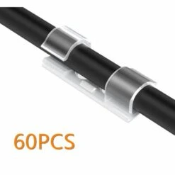 LANGRAY 60 Stück Kabelclips, Kabelhalter Mit Klebstoff Gesicherte Unterlage, Kabelklemme Set Für Schreibtisch,Netzkabel,Transparent