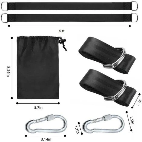 LangRay Gurte Für Hängematten Im Freien, Länge 150 Cm Mit Aufhängebändern Für Schaukeln / Baumschutz, Verriegelungskapazität Bis Zu 550 Kg 4 LangRay Gurte Für Hängematten Im Freien, Länge 150 Cm Mit Aufhängebändern Für Schaukeln / Baumschutz, Verriegelungskapazität Bis Zu 550 Kg – Bild 2