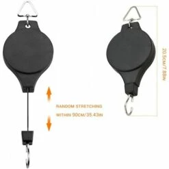 LANGRAY Ampelaufzug 2 Seilriemenscheibensatz Ampelaufzug Pflanzenaufzug Versenkbar, Blumenkorbhaken, Verstellbarer Aufhängehaken Teleskophaken Volierenpflanzenhalter, Vogelhäuschen, Aufhängekorb -Seilwinden Sales 52039209 3