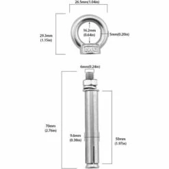 LangRay 5er Pack Expansionsschrauben Mit Edelstahl-Hubring -Seilwinden Sales 52040780 4
