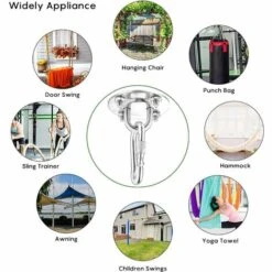 LANGRAY 2 Stück Schwerer Deckenhaken, 450 Kg Kapazität Edelstahl-Hängematten-Kit 180 ° Drehung Für Betonholz-Sets, Hängesessel, Hängelampe, Hängematte, Yoga, Mit Befestigungsschraube 11 LANGRAY 2 Stück Schwerer Deckenhaken, 450 Kg Kapazität Edelstahl-Hängematten-Kit 180 ° Drehung Für Betonholz-Sets, Hängesessel, Hängelampe, Hängematte, Yoga, Mit Befestigungsschraube -Seilwinden Sales 52042110 5