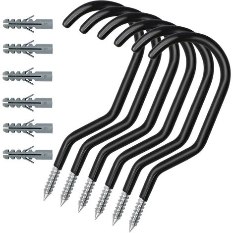 THSINDE 12 Fahrradhaken, Strapazierfähige Fahrradhaken, Hakenset Mit 12 Kunststoffschrauben, Decken- Und Wandmontage 3 THSINDE 12 Fahrradhaken, Strapazierfähige Fahrradhaken, Hakenset Mit 12 Kunststoffschrauben, Decken- Und Wandmontage