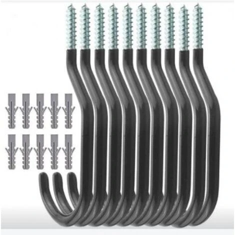 THSINDE 12 Fahrradhaken, Strapazierfähige Fahrradhaken, Hakenset Mit 12 Kunststoffschrauben, Decken- Und Wandmontage 5 THSINDE 12 Fahrradhaken, Strapazierfähige Fahrradhaken, Hakenset Mit 12 Kunststoffschrauben, Decken- Und Wandmontage – Bild 3