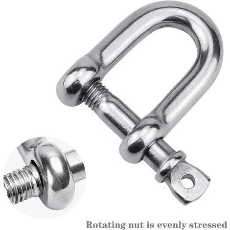 TINOR 4 Stück M10 Edelstahl-Schäkel, Ketten-D-Ring-Schäkel, Hebeschäkel Für Winden-Rigging, Strapazierfähig 5 TINOR 4 Stück M10 Edelstahl-Schäkel, Ketten-D-Ring-Schäkel, Hebeschäkel Für Winden-Rigging, Strapazierfähig – Bild 3