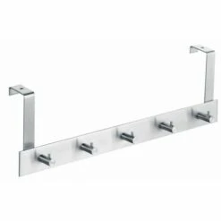 HSI Tür-Garderobe, Nubsi 5 Haken, Edelstahl, 400x15x3mm, 1 STK