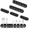 OCXIN 6 Stücke Kabel Halterung, Kabel Organizer Set, Kabel Set Für Schreibtisch, Einfach Zu Installieren Und Starke Haftung, Für Ladekabel, Netzkabel, Usb-Kabel, Tv-Kabel, Pc, Zuhause Und Büro (Schwarz) -Seilwinden Sales 53921330 1