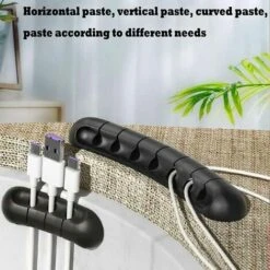 OCXIN 6 Stücke Kabel Halterung, Kabel Organizer Set, Kabel Set Für Schreibtisch, Einfach Zu Installieren Und Starke Haftung, Für Ladekabel, Netzkabel, Usb-Kabel, Tv-Kabel, Pc, Zuhause Und Büro (Schwarz) -Seilwinden Sales 53921330 5