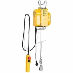 STEINBERG Seilwinde 600 Kg Seilzug Elektrisch Seilhebezug Hebezug Winde Motorwinde 18/9 M - Schwarz, Silbern, Silber-metallisch