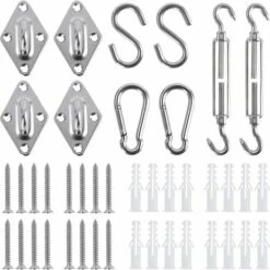 Homfa Sonnensegel Befestigung Set, Edelstahl Sonnensegel Zubehör Montageset Spannschraube Karabiner Mit Schrauben Sonnensegel, Rankgerüst, Sichtschutz, Werbebanner -Seilwinden Sales 54053268 2