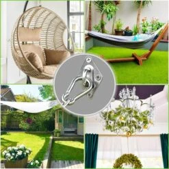 Homfa Sonnensegel Befestigung Set, Edelstahl Sonnensegel Zubehör Montageset Spannschraube Karabiner Mit Schrauben Sonnensegel, Rankgerüst, Sichtschutz, Werbebanner -Seilwinden Sales 54053268 5