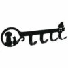 Betterlife Wandgarderobe, Kreative Schmiedeeisen-Katzen- Und Hunde-Schlüsselhaken, Schmiedeeisen-Stanzfreier Schlüsselhaken, 2 Stück, Schwarz