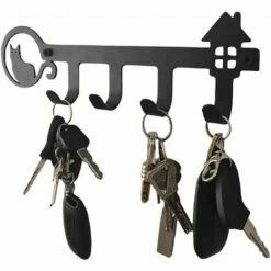 Betterlife Wandgarderobe, Kreative Schmiedeeisen-Katzen- Und Hunde-Schlüsselhaken, Schmiedeeisen-Stanzfreier Schlüsselhaken, 2 Stück, Schwarz -Seilwinden Sales 54097636 3