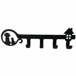 Betterlife Wandgarderobe, Kreative Schmiedeeisen-Katzen- Und Hunde-Schlüsselhaken, Schmiedeeisen-Stanzfreier Schlüsselhaken, 2 Stück, Schwarz -Seilwinden Sales 54097636 4