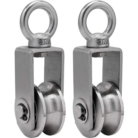 OCXIN Umlenkrollen Mit 2 Kugellager, Seilrolle Fitness Edelstahl 304 Flaschenzug Für Seile Stahlseil, Tragkraft 250kg 3 OCXIN Umlenkrollen Mit 2 Kugellager, Seilrolle Fitness Edelstahl 304 Flaschenzug Für Seile Stahlseil, Tragkraft 250kg