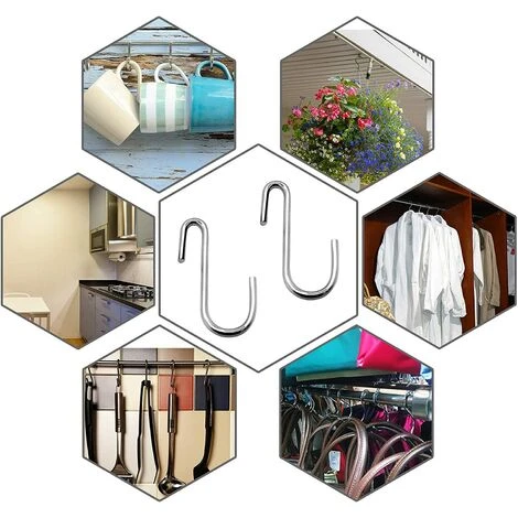 ILOVEMILAN 20 Stück Strapazierfähige 7 Cm S-förmige Kleiderhaken Für Küche, Bad, Schlafzimmer Und Büro (20 Stück, Klein, Silber) 4 ILOVEMILAN 20 Stück Strapazierfähige 7 Cm S-förmige Kleiderhaken Für Küche, Bad, Schlafzimmer Und Büro (20 Stück, Klein, Silber) – Bild 2