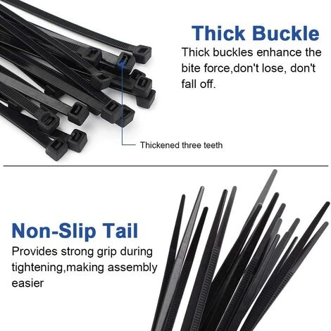 ILOVEMILAN 100 Stück Kabelbinder + 100 Stück Selbstklebende Kabelbinder-Befestigungsbasishalter, Kabelmanagement-Clips Zum Organisieren Aller Arten Von Unordentlichen Kabeln (Schwarz) 5 ILOVEMILAN 100 Stück Kabelbinder + 100 Stück Selbstklebende Kabelbinder-Befestigungsbasishalter, Kabelmanagement-Clips Zum Organisieren Aller Arten Von Unordentlichen Kabeln (Schwarz) – Bild 3