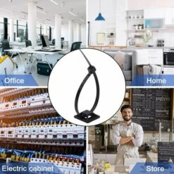 ILOVEMILAN 100 Stück Kabelbinder + 100 Stück Selbstklebende Kabelbinder-Befestigungsbasishalter, Kabelmanagement-Clips Zum Organisieren Aller Arten Von Unordentlichen Kabeln (Schwarz) 11 ILOVEMILAN 100 Stück Kabelbinder + 100 Stück Selbstklebende Kabelbinder-Befestigungsbasishalter, Kabelmanagement-Clips Zum Organisieren Aller Arten Von Unordentlichen Kabeln (Schwarz) -Seilwinden Sales 55209802 5