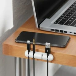 ILOVEMILAN 2x Kabelhalter Kabelclips Für Je 4 Kabel Kabelmanagement-Organizer Für Home Office Strapazierfähiges Klebeband Weiß -Seilwinden Sales 55209817 4