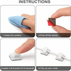 ILOVEMILAN 120 Stück Kabelclips, Kabelclips Mit Starken Selbstklebenden Pads, Organizer Für Elektrokabel Für Kabel Zu Hause/Büro -Seilwinden Sales 55209818 3