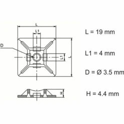 LANGRAY 100 Stück Selbstklebende Kabelbindersockel, 19 Mm X 19 Mm, Schwarz, Selbstklebende Kabelbinder, Kabelbinderhalter Aus Kunststoff, Kabelbindersockel -Seilwinden Sales 55266687 3