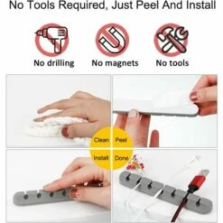 WERKZEUGE Kabel-Organizer Mit 3 Clips, Desktop-Kabel-Organizer Für Kabel, USB-Kabel, Desktop-Kabelaufbewahrung Für Ladekabel, Maus, Kopfhörer, Telefon (weiß) -Seilwinden Sales 55353903 3