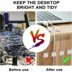 WERKZEUGE 80 Stück Kabelclips Kabelclips Mit Starken Selbstklebenden Pads Elektrokabel-Organizer Für Kabel Im Home Office -Seilwinden Sales 55353925 3