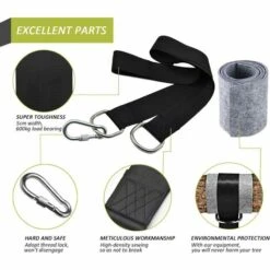 BENOBBY KIDS Hängemattengurte, 2 Sätze Stabiler Aufhängegurte, Mit Dreieckshaken Und Dickeren Polstern, Zwei Karabinerhaken, Maximale Belastung 120 Kg, Für Hängematten Und Gartenschaukeln, Mit 2 Sätzen 1,5 M Gurte + 2 Schnallen -Seilwinden Sales 55516426 4